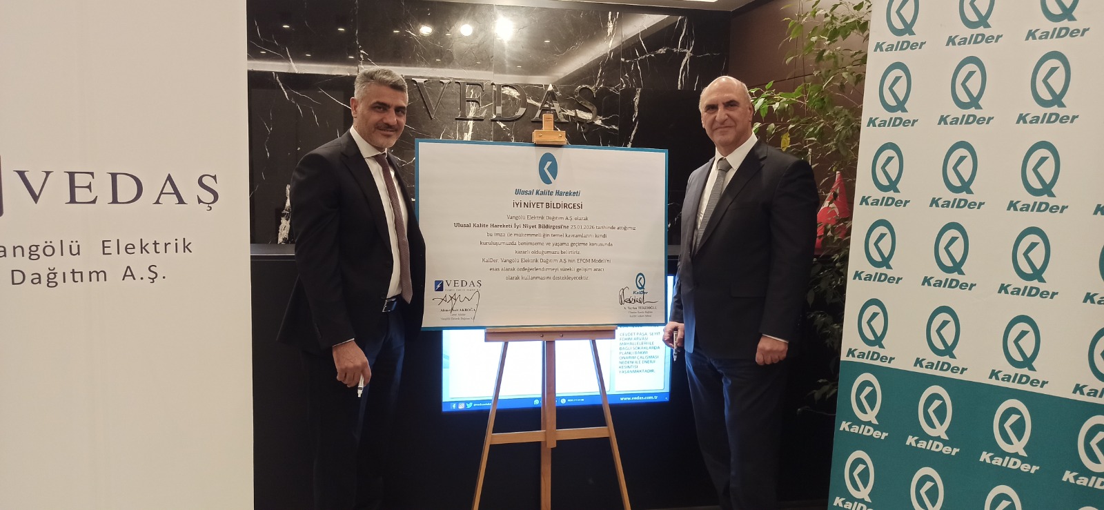VEDAŞ ile Türkiye Kalite Derneği arasında iyi niyet bildirgesi imzalandı